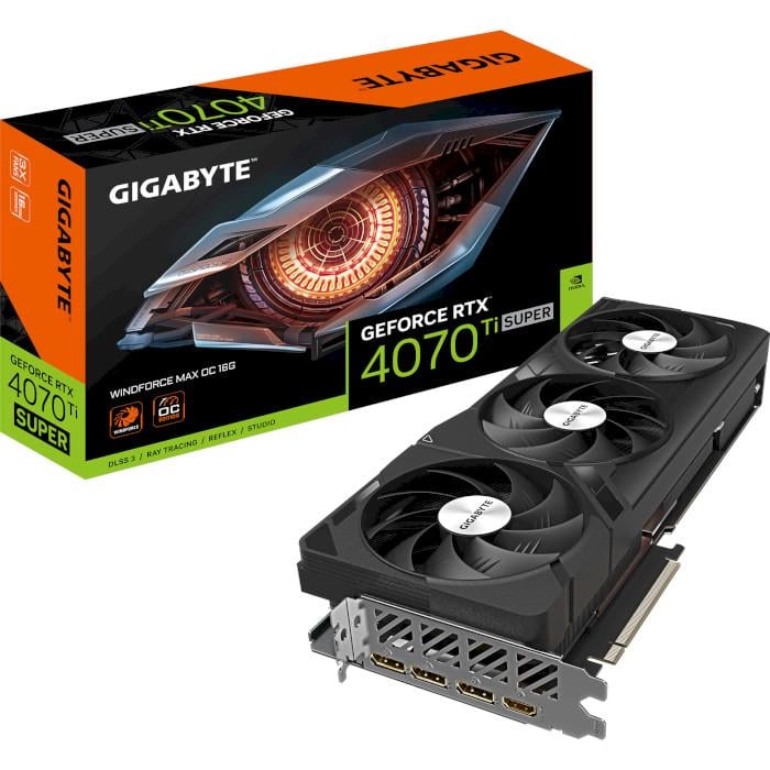 Видеокарта Gigabyte NVIDIA RTX 4070 Ti 16 GB Windforce Core 2655 МГц (GV-N407TSWF3MAX OC-16GD)