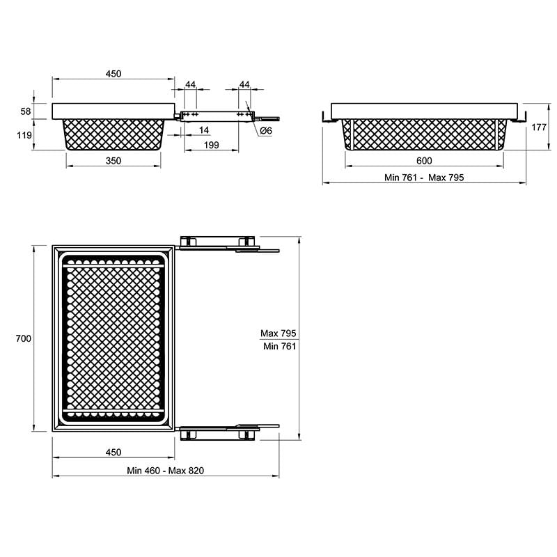 Кошик для одягу Muller металева сітка 800/761/795 мм Онікс (4412) - фото 10 Кошик для одягу Muller металева сітка 800/761/795 мм Онікс (4412) - фото 10