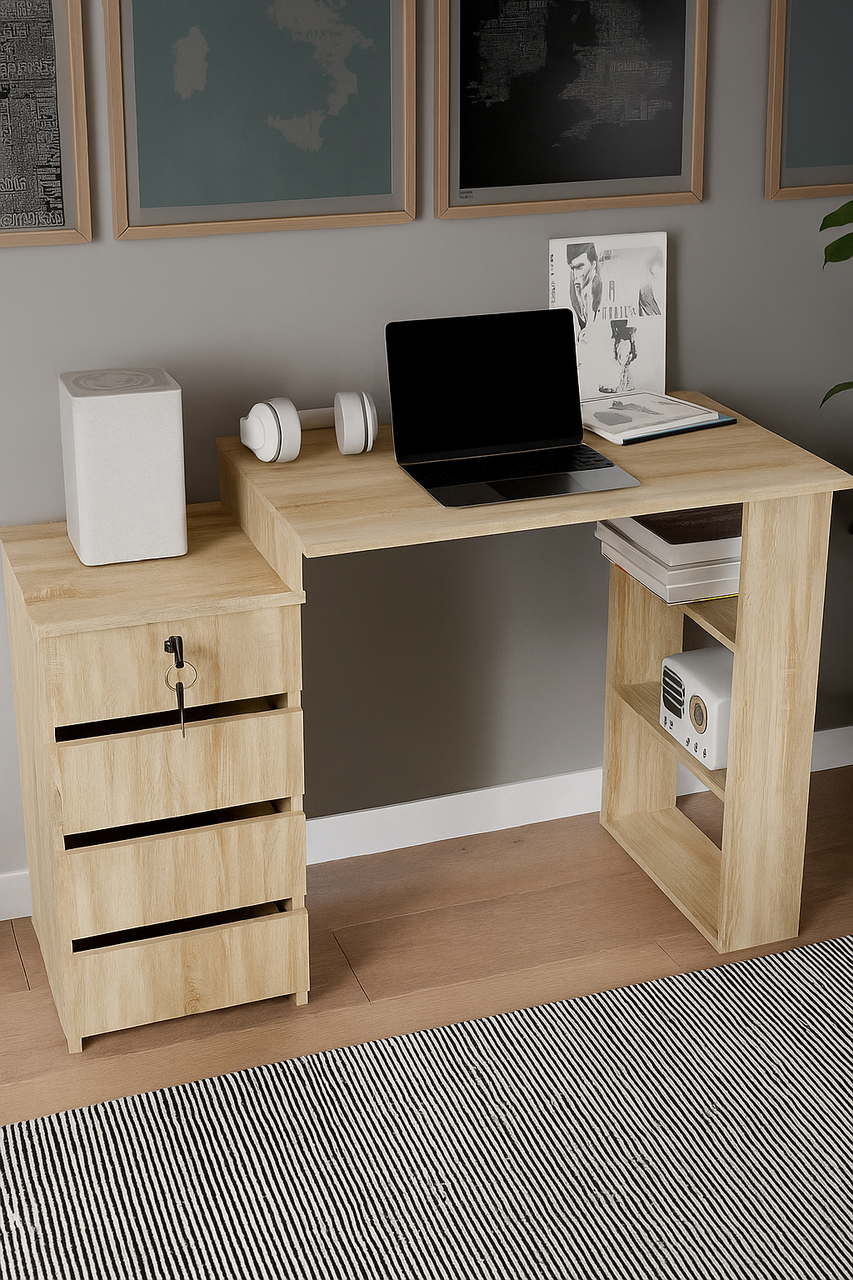 Комп'ютерний стіл на 4 ящики Klick-System СЛТ-5 офісний/для школяра Дуб сонома (СЛТ-5-Дс) Комп'ютерний стіл на 4 ящики Klick-System СЛТ-5 офісний/для школяра Дуб сонома (СЛТ-5-Дс)