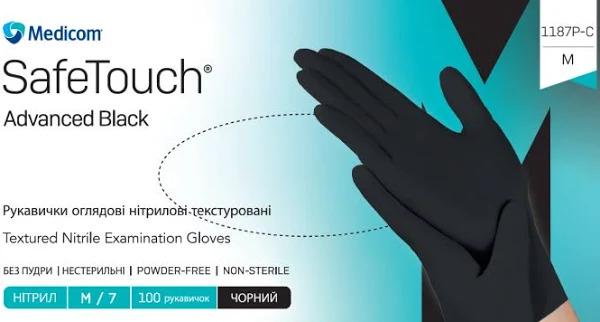 Рукавички нітрилові Safe Touch Advanced без пудри нестирильні M 100 шт. Black (17874781)