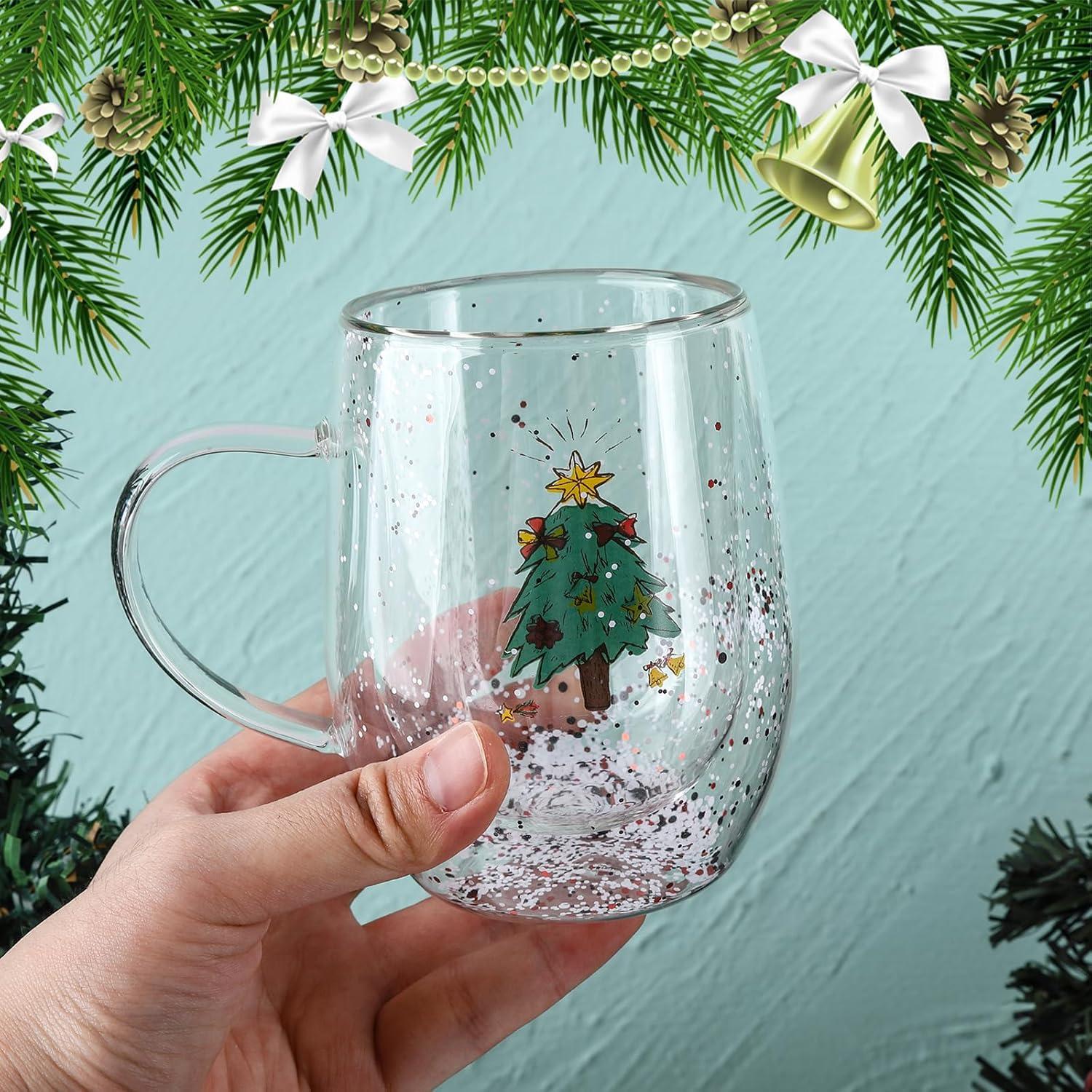 Чашка новогодняя с двойным дном Christmas tree Елка со звездой термостойкое стекло 350 мл (03-ялин-зірк-R32792) - фото 3 Чашка новогодняя с двойным дном Christmas tree Елка со звездой термостойкое стекло 350 мл (03-ялин-зірк-R32792) - фото 3