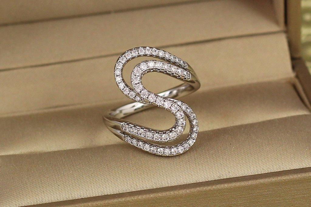 Кільце Xuping Jewelry Подвійний зигзаг нахлистом 21 Сріблястий (2245205327)