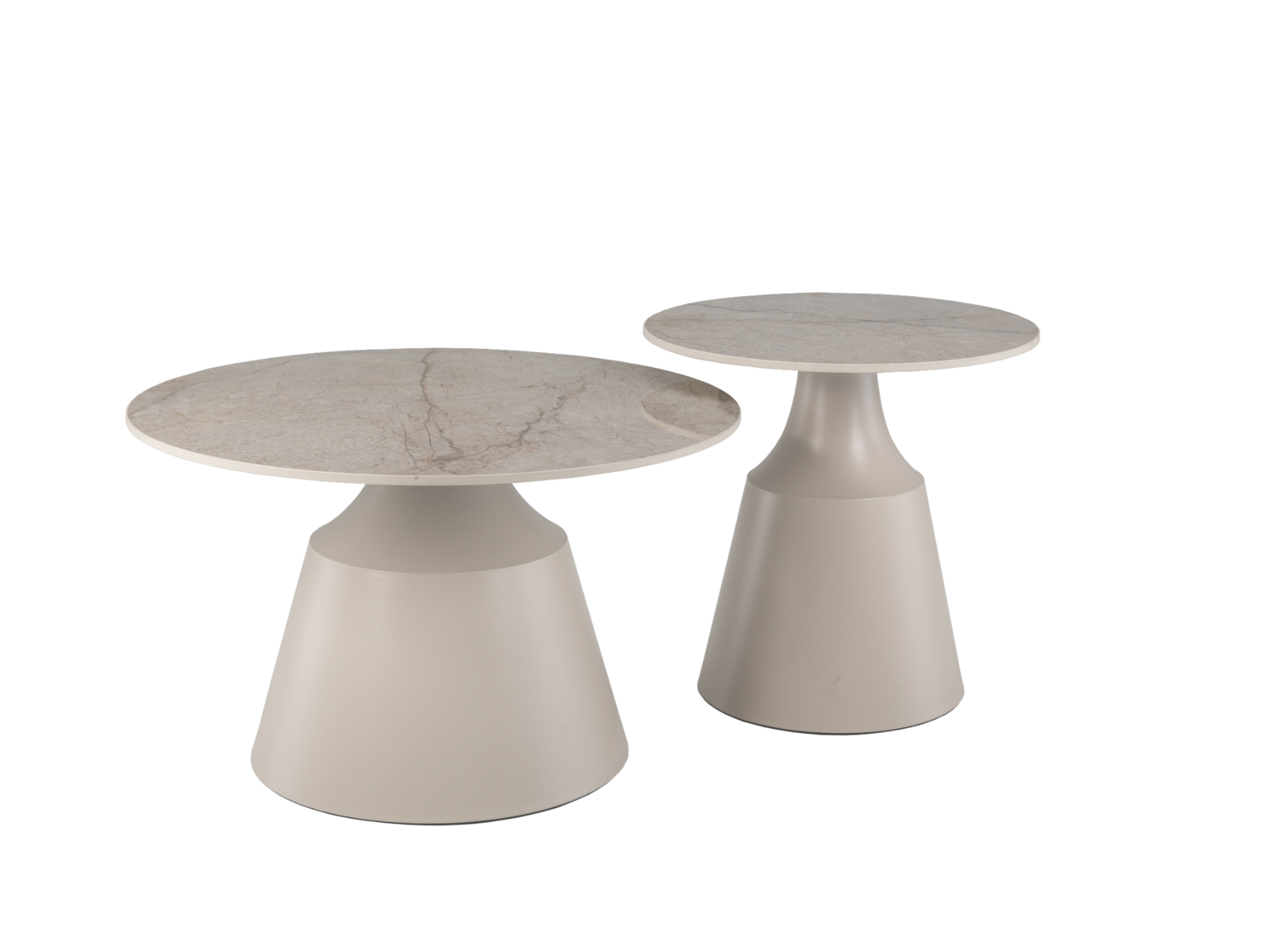 Комплект журнальных столов Vetro Дадди 700х460 мм/500х400 мм 2 шт. Мистик грей/Капучино (СТ-42) - фото 1