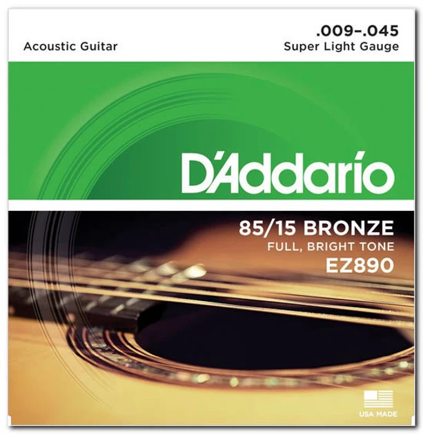 Струны для акустической гитары D'Addario .009-.045 и 3 медиатора (2267426446)