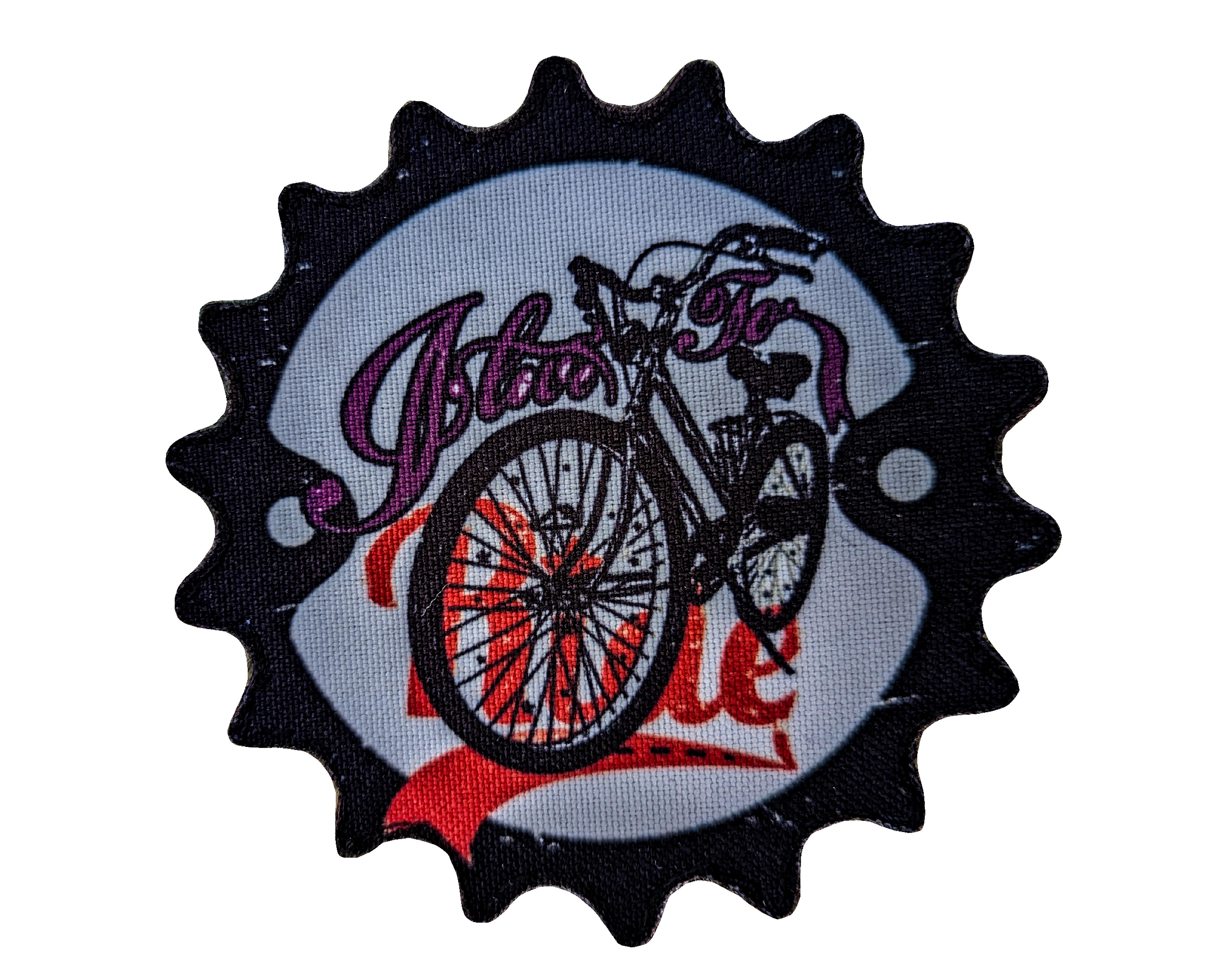 Шеврон велосипедный Шестерня Lets go ride a bike на липучке (VELO13)