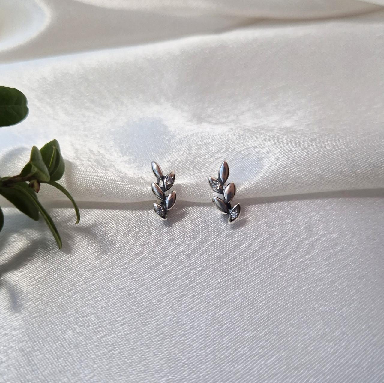 Сережки Юлія срібло 925 проби чорнене 1,98 г (27151/1с)