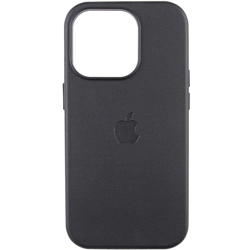 Протиударний шкіряний чохол Leather Case (AAA) with MagSafe and Animation для Apple iPhone 13 Pro (6.1") Midnight