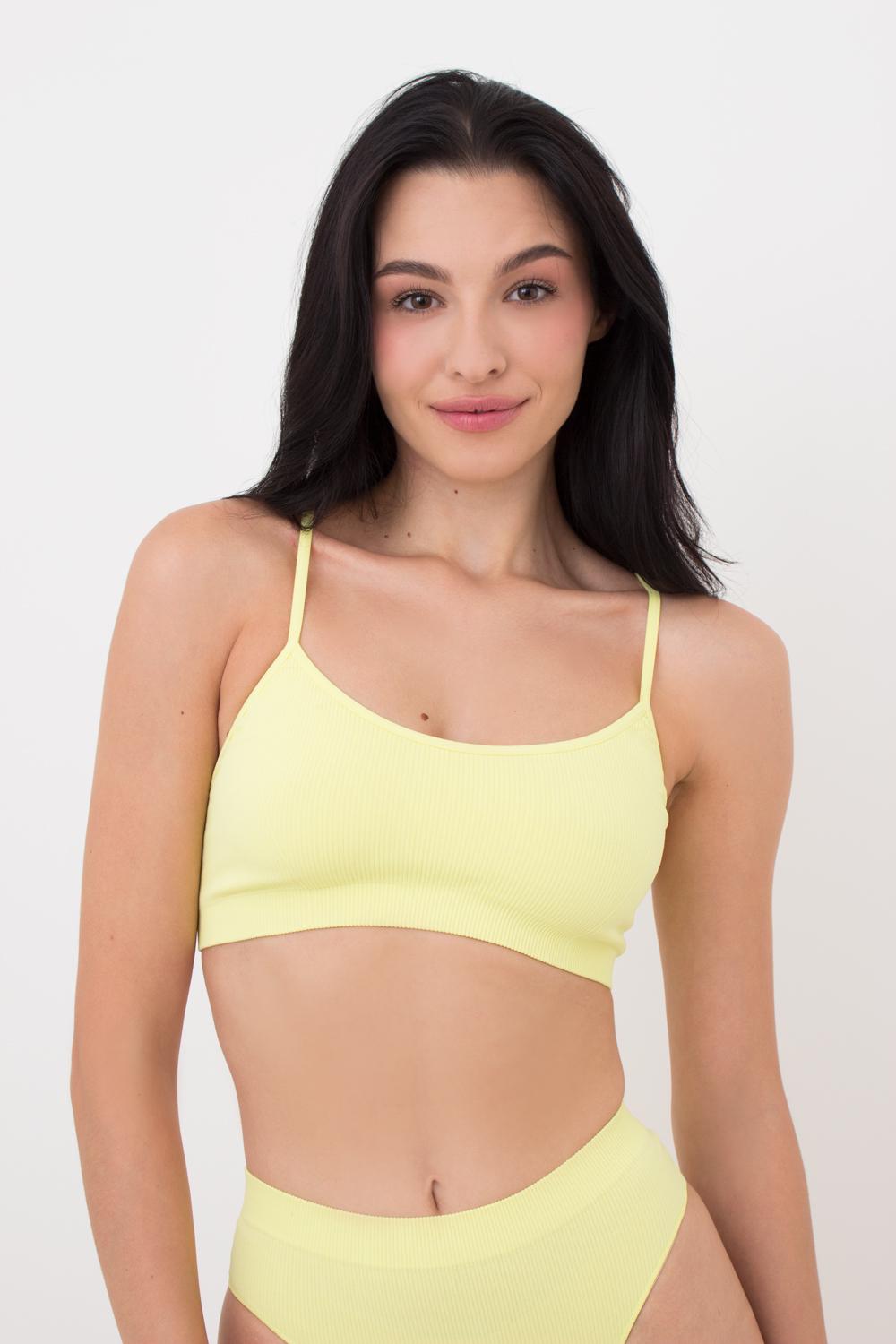 Топ безшовний Giulia CAMI TOP RIB на тонких бретелях S/M Yellow-charlock (4823116922792)