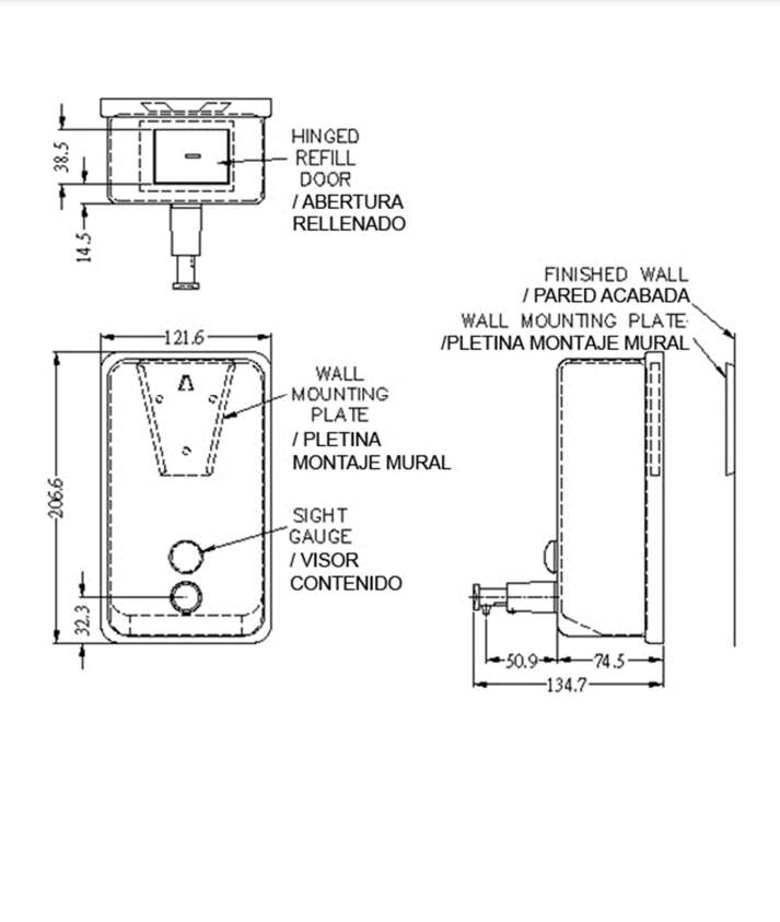 Дозатор для жидкого мыла Nofer 03041.S 1200 мл нержавеющая сталь Сатин (LM-03041.S) - фото 2 Дозатор для жидкого мыла Nofer 03041.S 1200 мл нержавеющая сталь Сатин (LM-03041.S) - фото 2