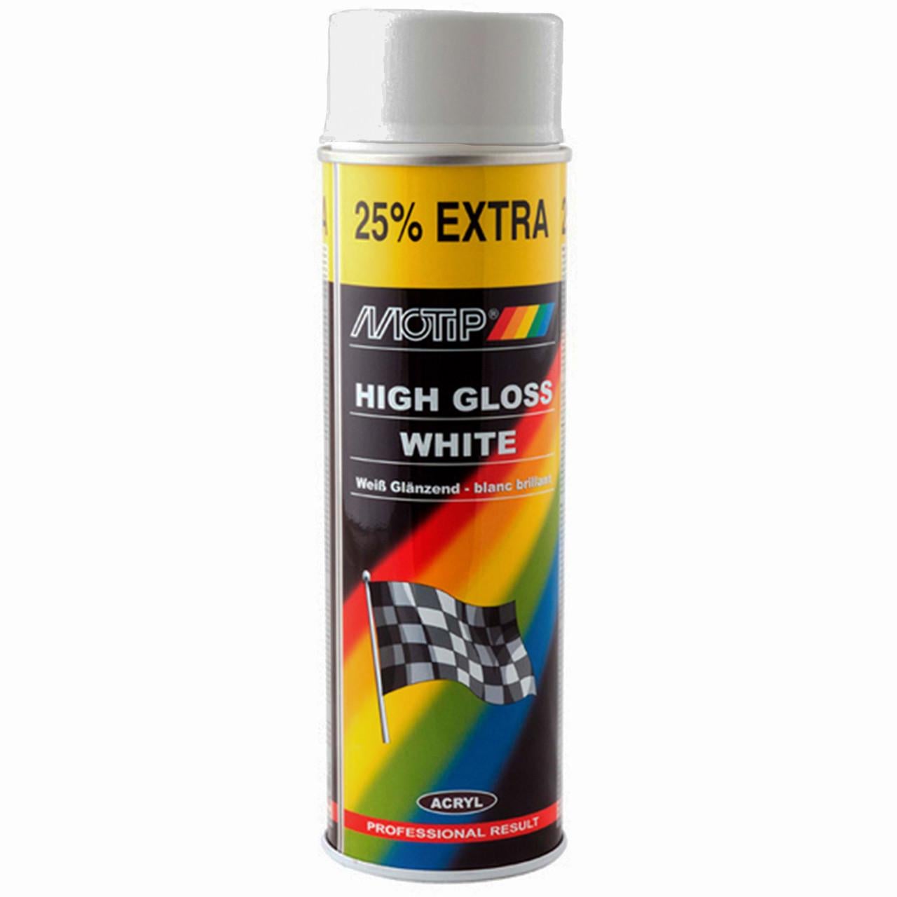 Фарба-емаль акрилова універсальна Motip High Gloss White 500 мл Білий глянець Фарба-емаль акрилова універсальна Motip High Gloss White 500 мл Білий глянець