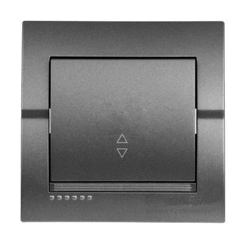 Вимикач одноклавішний прохідний Lezard Deriy Графітовий (00000012339)