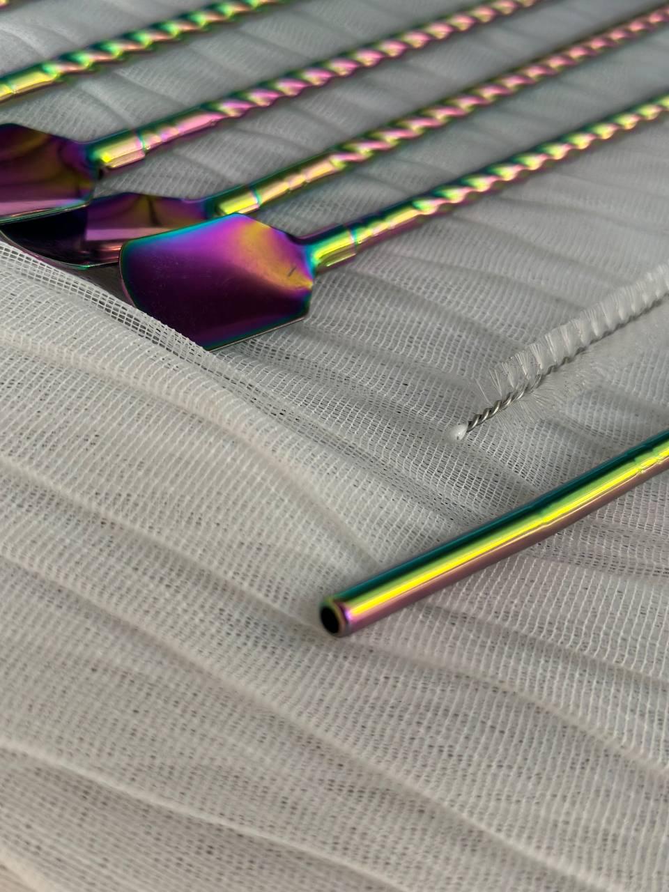 Набор соломинок-ложек многоразовых Yiwu HP-20-21 из нержавеющей стали 6 шт. Зеленый (25252923) - фото 4 Набор соломинок-ложек многоразовых Yiwu HP-20-21 из нержавеющей стали 6 шт. Зеленый (25252923) - фото 4