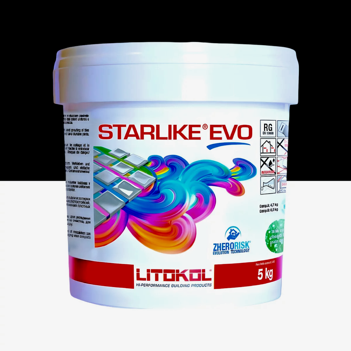 Затирка для плитки Litokol Starlike EVO 145 двокомпонентна епоксидна 5 кг Чорний