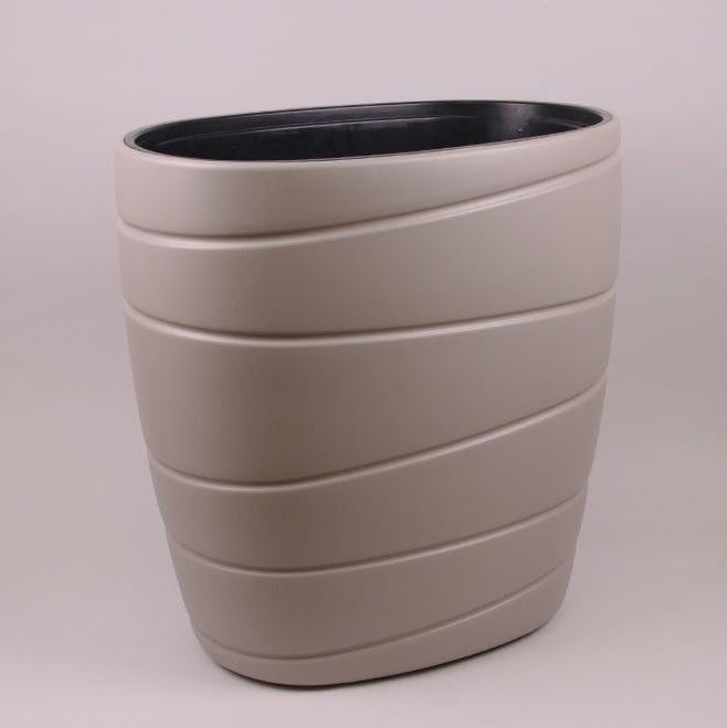 Горщик пластиковий Flora PASSA ОВАЛ з вкладом 60 см Taupe (80191)