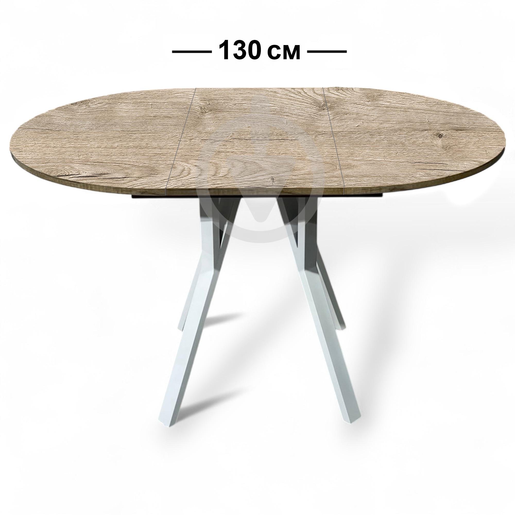 Стол кухонный раскладной RoMax Lite Slide Loft 90x80 см Дуб Шервуд/Белый - фото 2