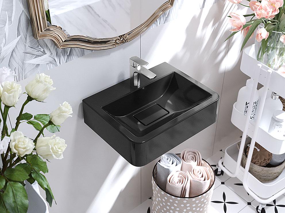 Умивальник підвісний Status Asti 45 см Black (736)