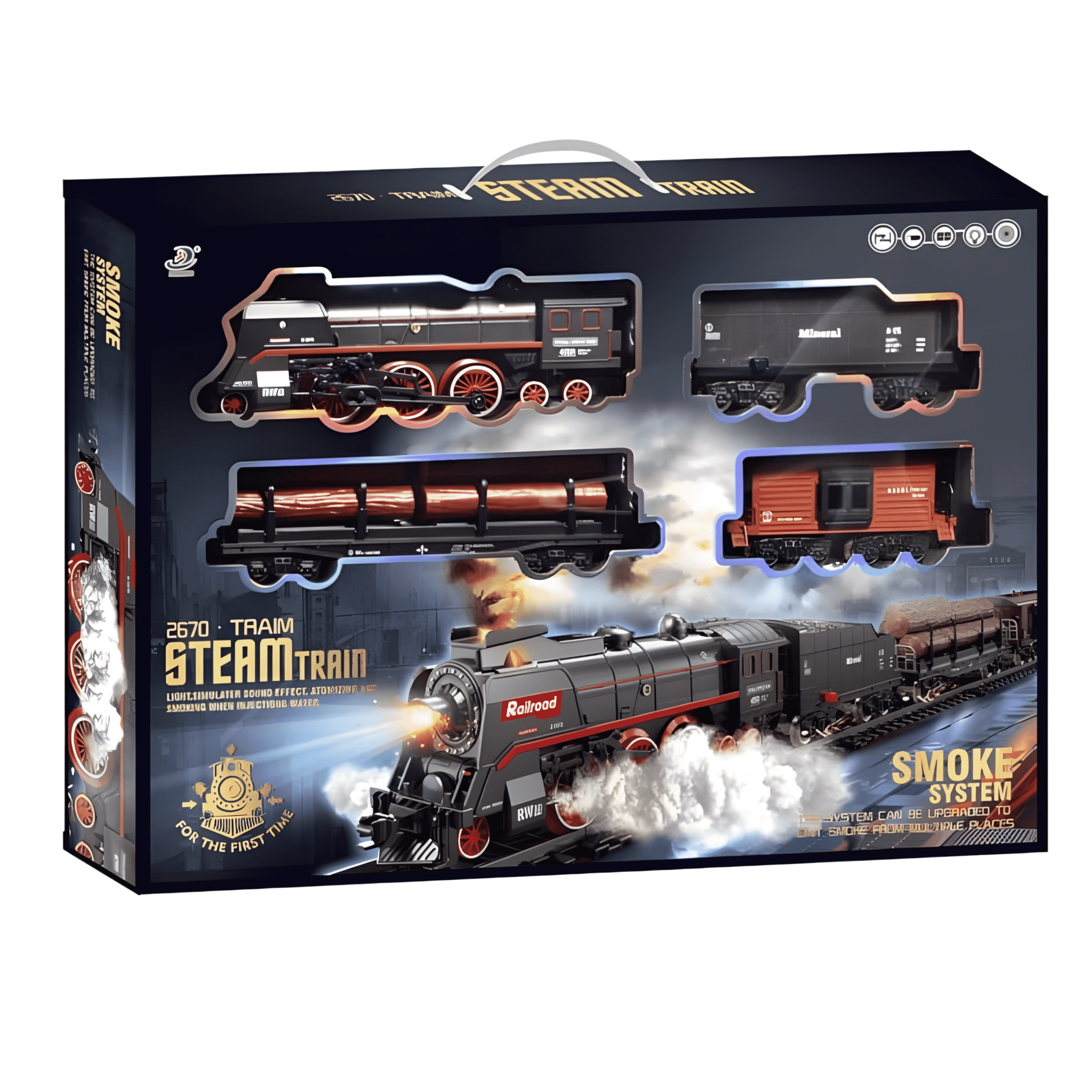 Дитяча залізниця Steam Train зі звуко/світлом/парою (601 A) - фото 2