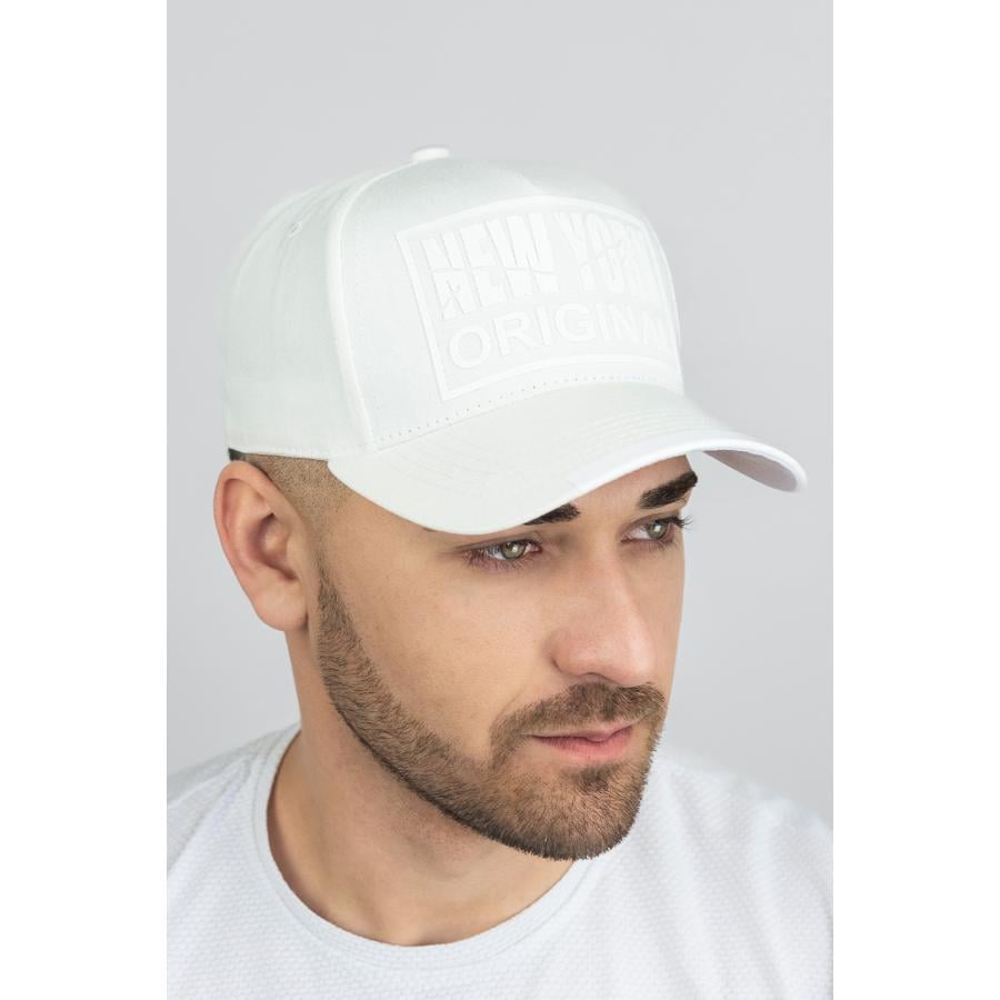 Бейсболка мужская с накаткой New York котоновая на регуляторе Braxton 1550 One size Белый (301870)