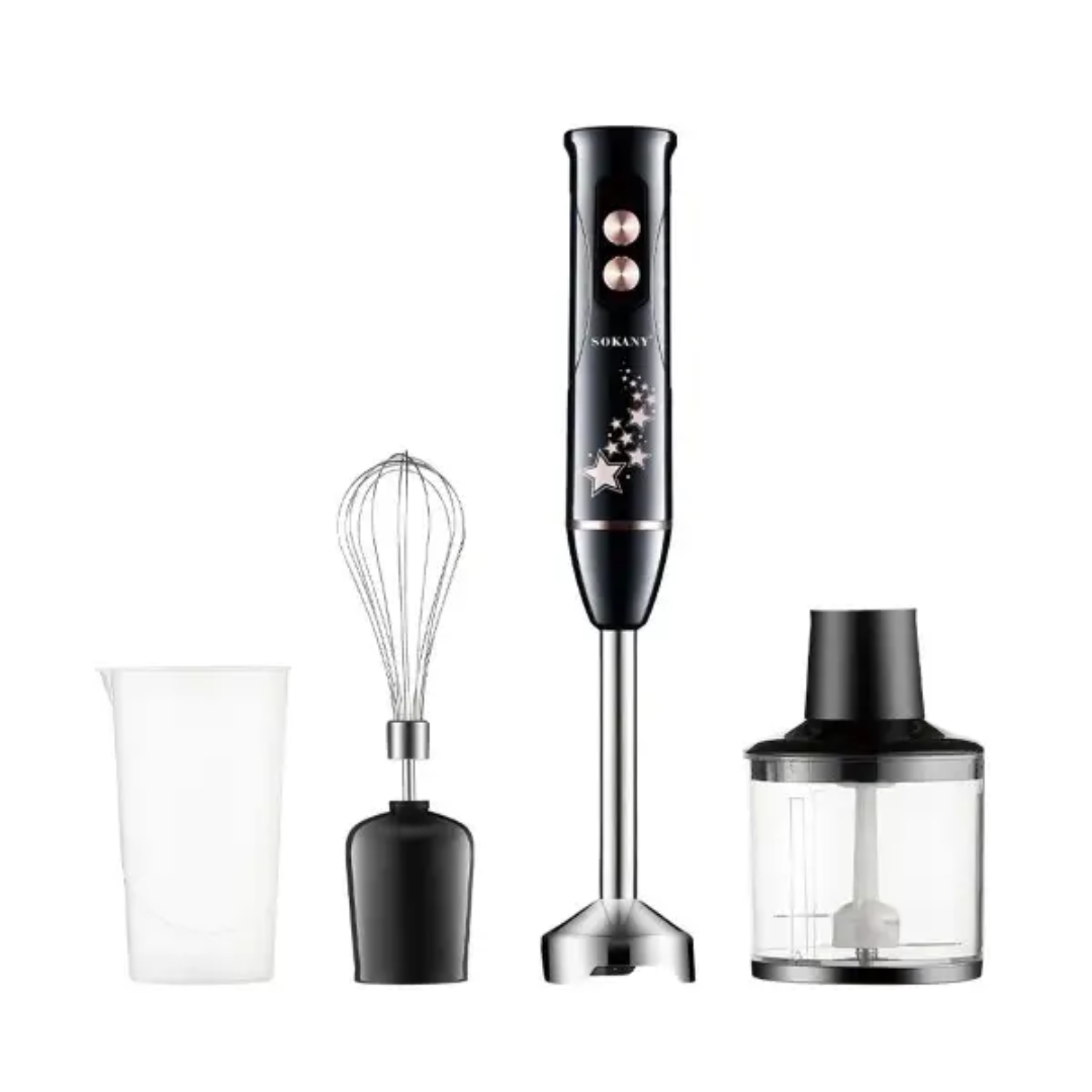 Блендер погружной Sokany SK-02012 с 2 насадками Черный