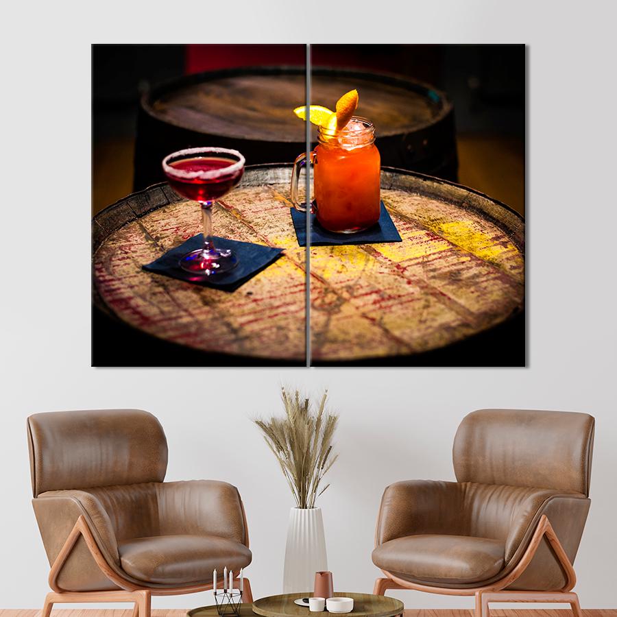 Настенний декор Коктейли на столе в виде бочки 165x122 см (A449-2)