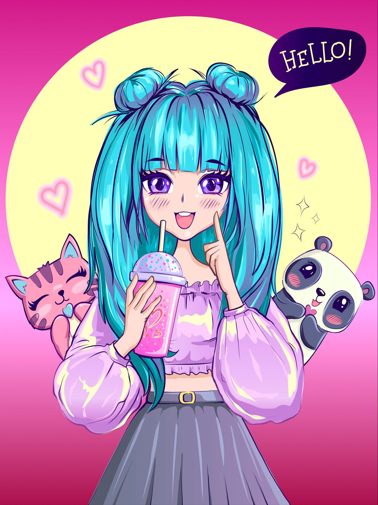 Алмазная мозаика Santi Аниме девочка 30x40 см (Top-954289)