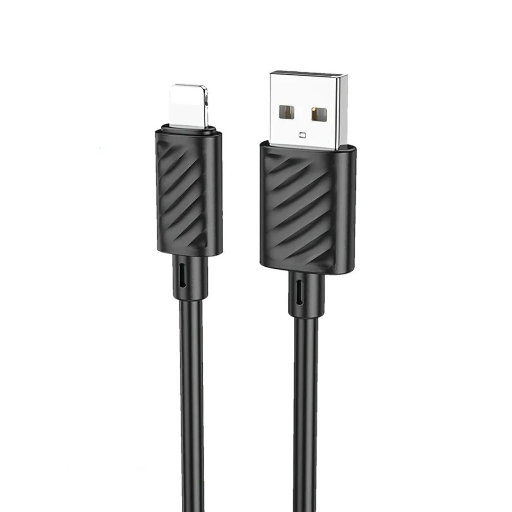 Кабель USB для телефона ноутбука и ПК Hoco X88 USB Lightning 1 м Черный - фото 1