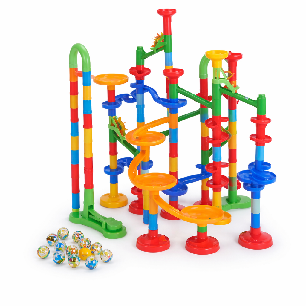 Конструктор для дітей розвиваючий Lupilu Kugelbahn Кулькова доріжка 20 скляних кульок від 3 років 120 дет. (32302656)