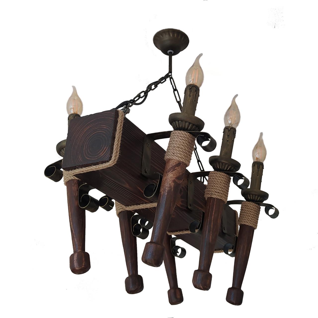 Люстра Lampario з дерева на шість факелів (418667460)
