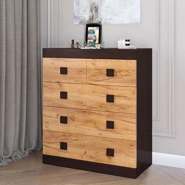 Комод Еверест Соната-3 80х38х94 см Венге/Крафт золотой (EVR-20147)