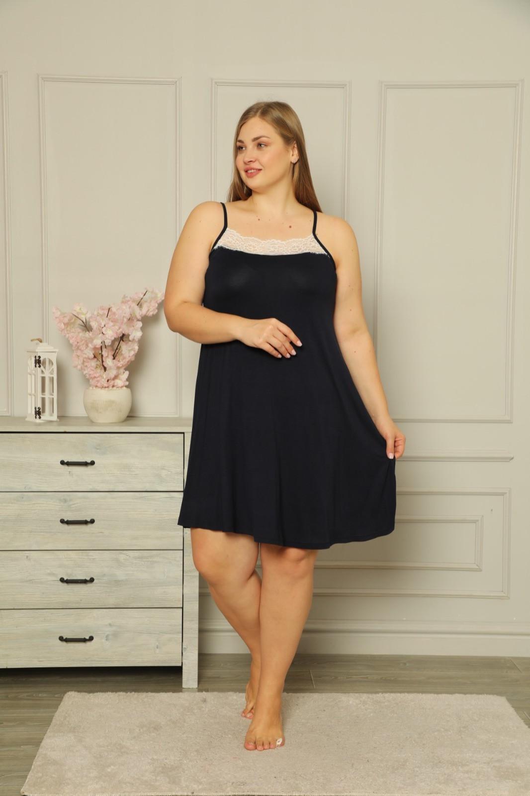 Сорочка ночная Fashions Стела без рукавов 4XL Темно-синий (70102-ни)