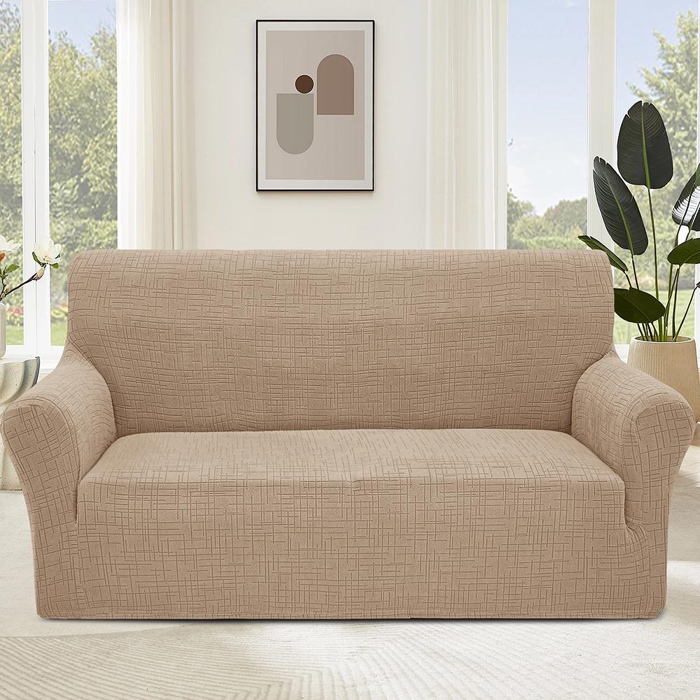 Чехол на диван 3-местный Love You Mono Line Fleece Бежевый (81205)