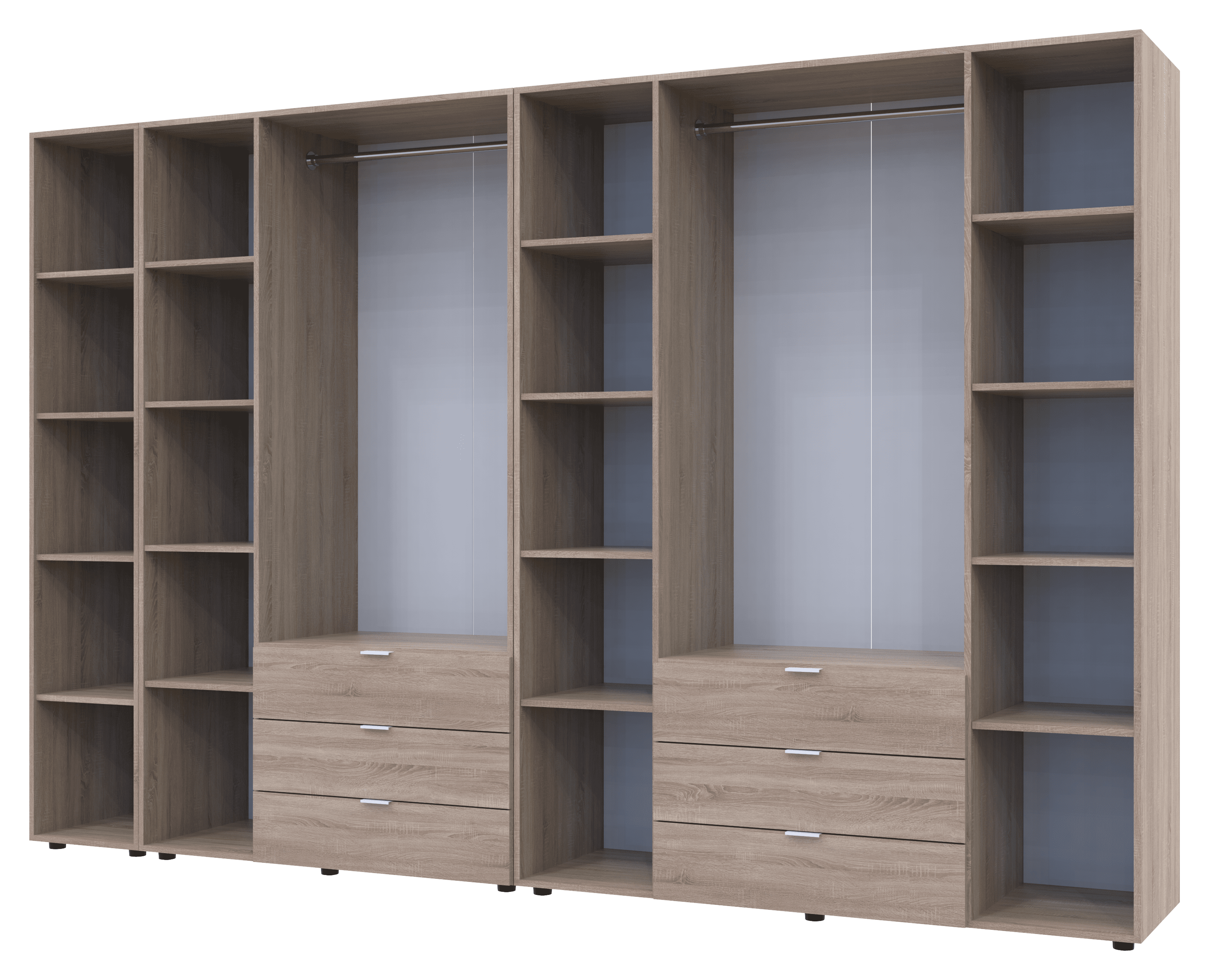 Комплект шкафов для одежды Doros Гелар 3 шт. 309,4х49,5х203,4 см Дуб сонома (DRS-011164) - фото 2 Комплект шкафов для одежды Doros Гелар 3 шт. 309,4х49,5х203,4 см Дуб сонома (DRS-011164) - фото 2