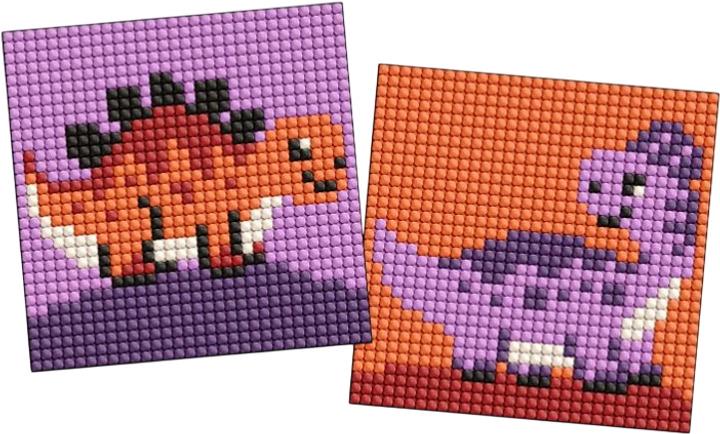 Алмазная мозаика для детей Ideyka Юрский период Динозавр 1 на самоклеящейся основе 9х9 см (AMS1130)