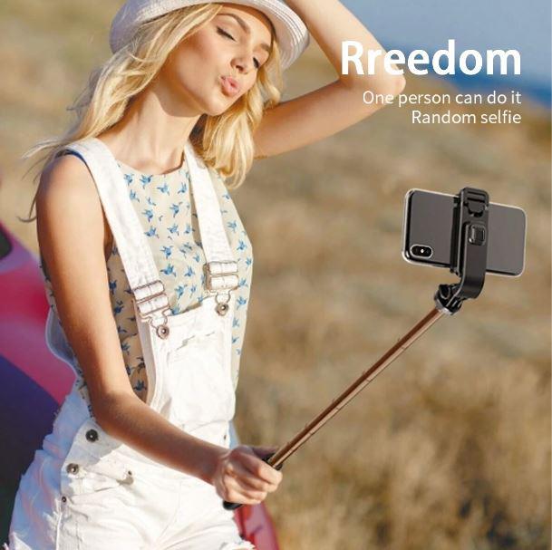 Селфи-палка Selfie Stick L02 3в1 с пультом Bluetooth Черный - фото 5