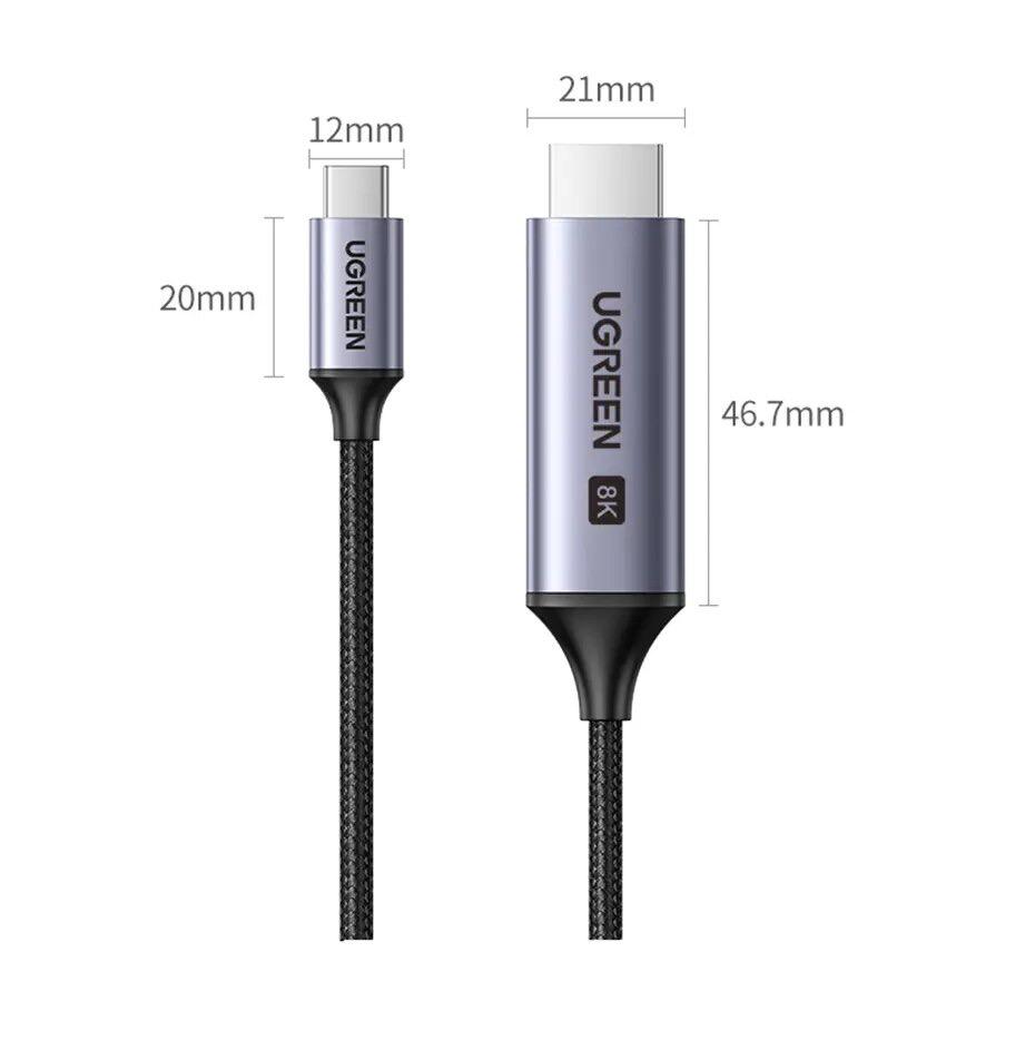 Кабель UGREEN СM565 USB-C to HDMI 2.1 VRR HDR 2 м Aluminium (15850) - фото 24