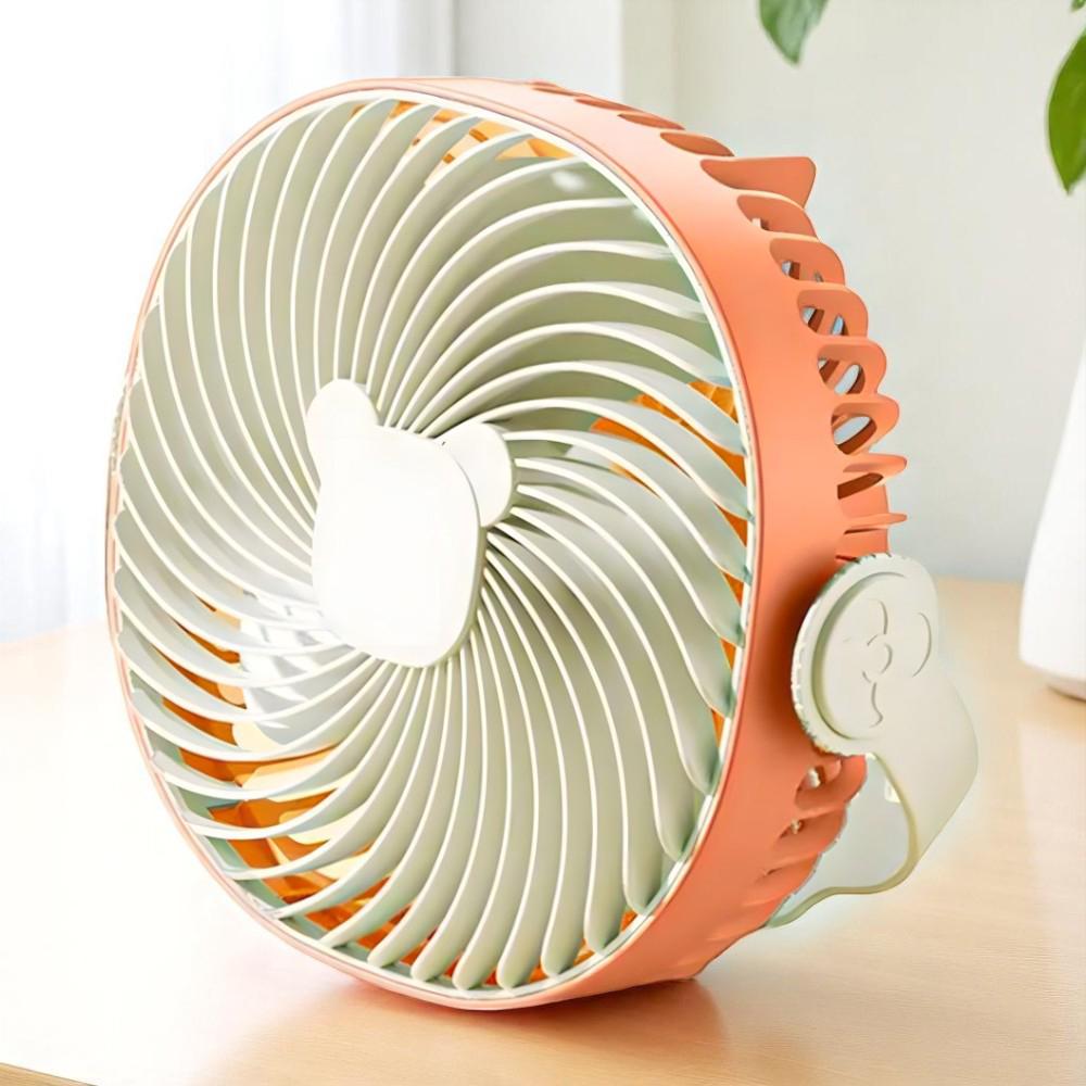 Вентилятор настольный USB с креплением на поверхность 19x17 см Персиковый (51-пер-39130)