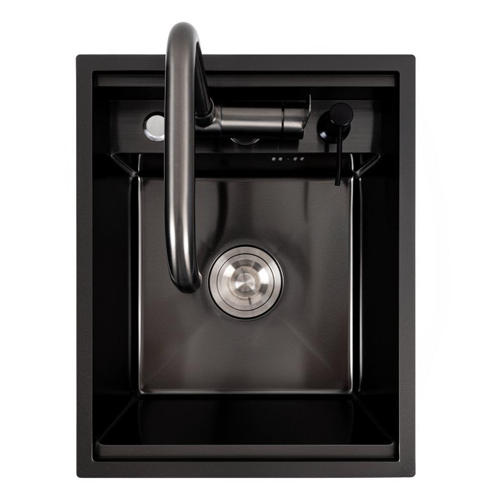 Мойка кухонная PVD Platinum Handmade CM 40х50 скрытая Черный - фото 2