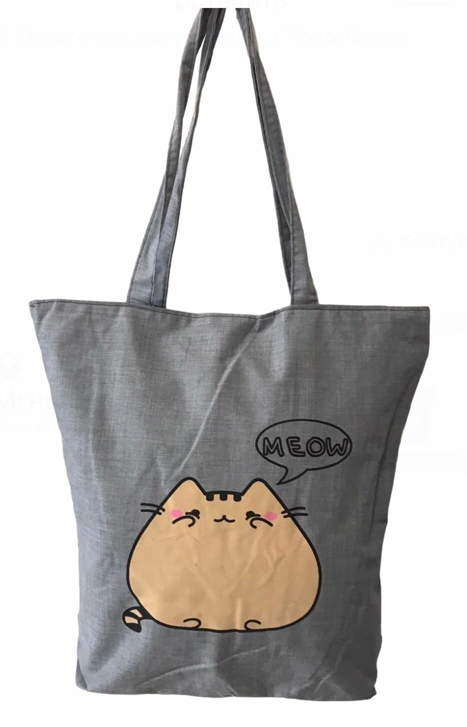 Шопер жіночий тканинний повсякденний на блискавці кіт товстун Сірий (026L) Шопер жіночий тканинний повсякденний на блискавці кіт товстун Сірий (026L)