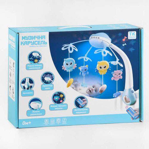 Карусель музична TK Group 56811 12 з проектором та пультом Блакитний (4842982)