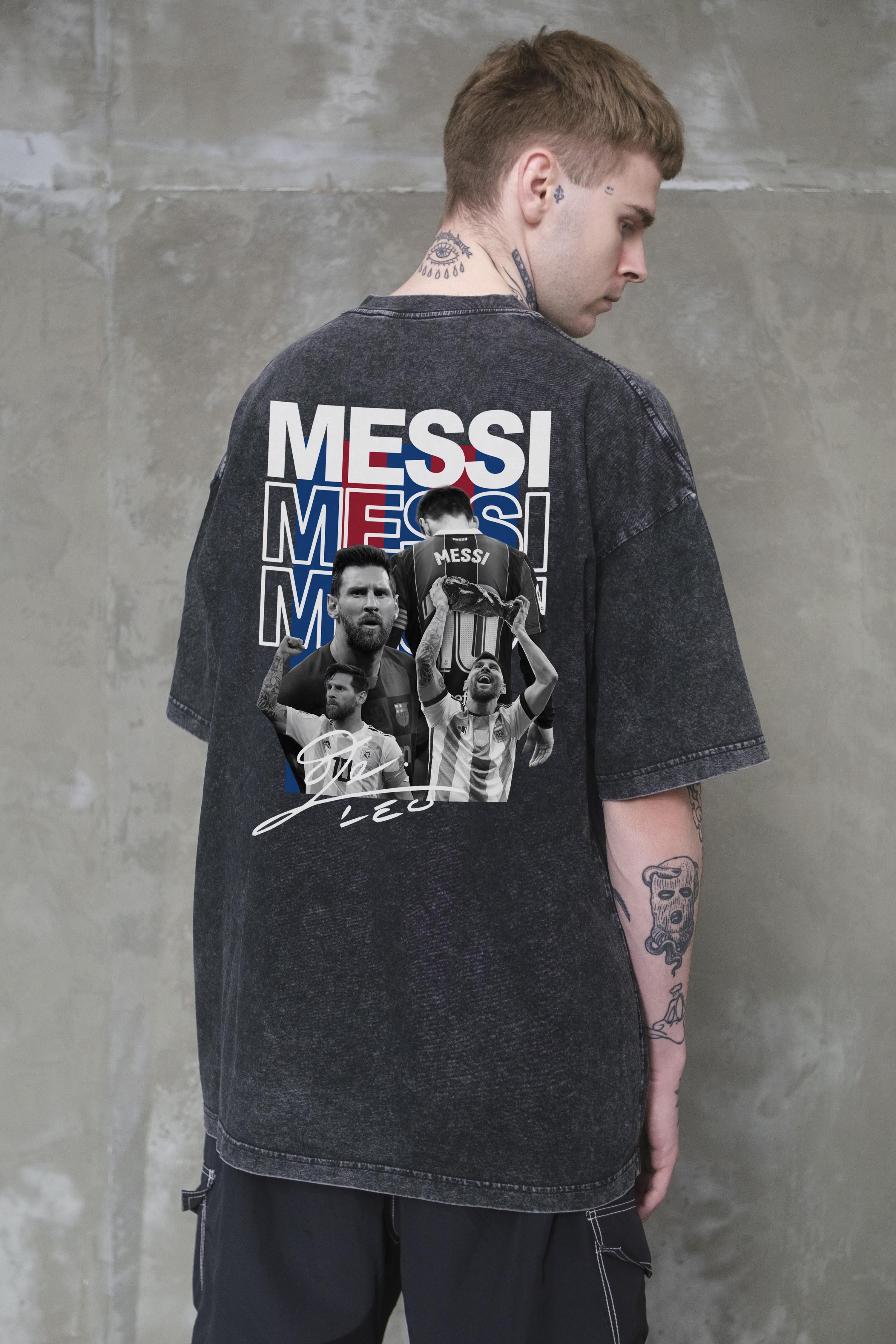 Футболка оверсайз Without Washed Messi S/M Black (S/M8056352 8056353)