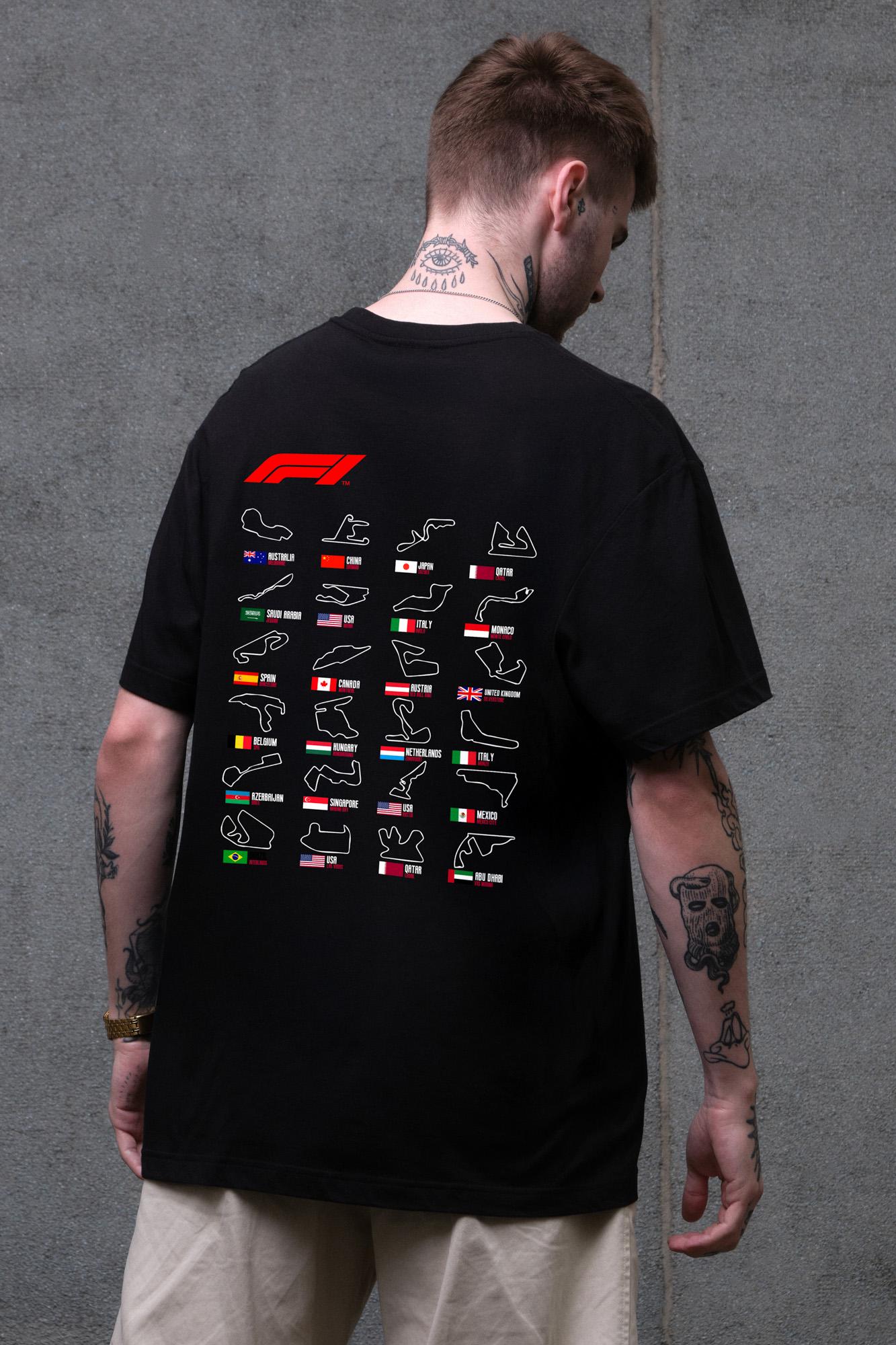 Футболка мужская Without с принтом Track оверсайз S/M Black (S8049672)