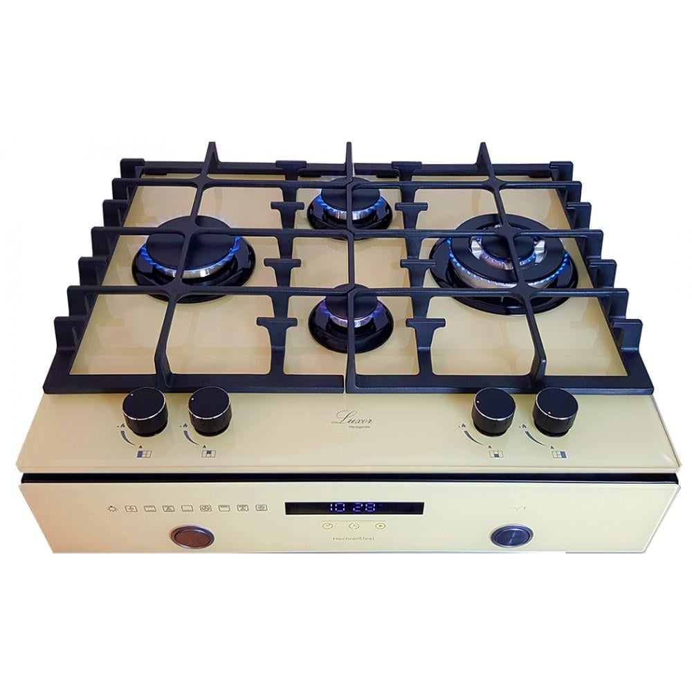 Варильна поверхня газова Luxor RG 650 Rustik Champagne BK з підставкою для Wok (24131738) - фото 2