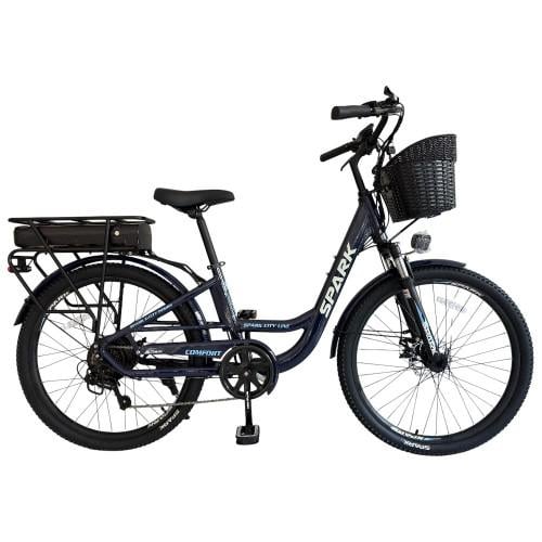 Велосипед з електромотором Spark E-CITY COMFORT 17" 48V 500W 12,8 Ah Темно-синій (000218745)