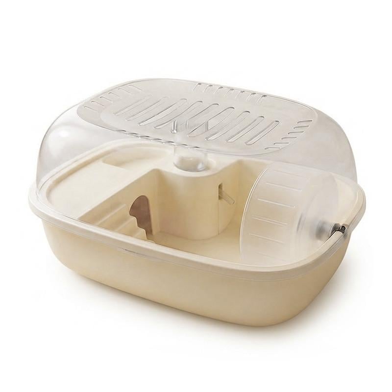 Клетка для хомяка Taotaopets TT-268805 прозрачная с беговым колесом/поилкой/зоной для кормления Beige (37990064)