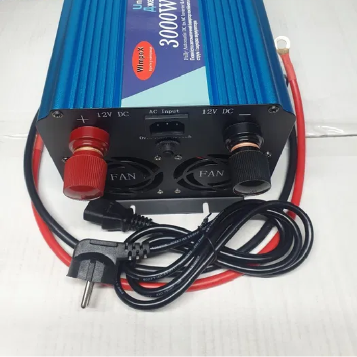 Автомобильный инвертор Power Inverter Wimpex 3000W чистая синусоида с зарядкой аккумулятора (WX-3100) - фото 5