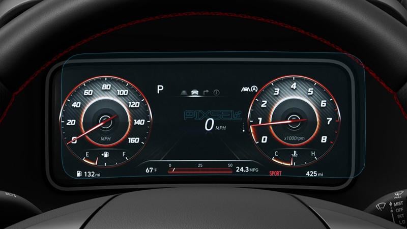 Захисне скло Pixsel гібридне матове на панель приладів Hyundai KONA 10,7“ 2021