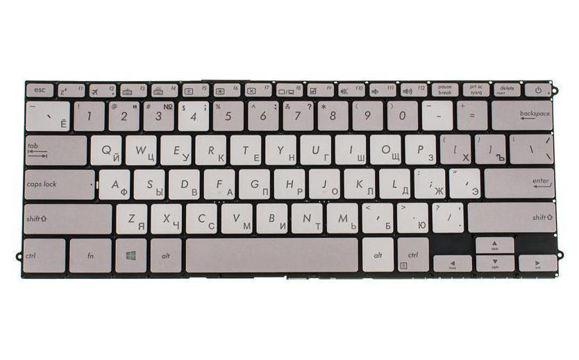 Клавиатура для ноутбука Asus UX490 series rus без фрейма/подсветки клавиш Silver (167543)