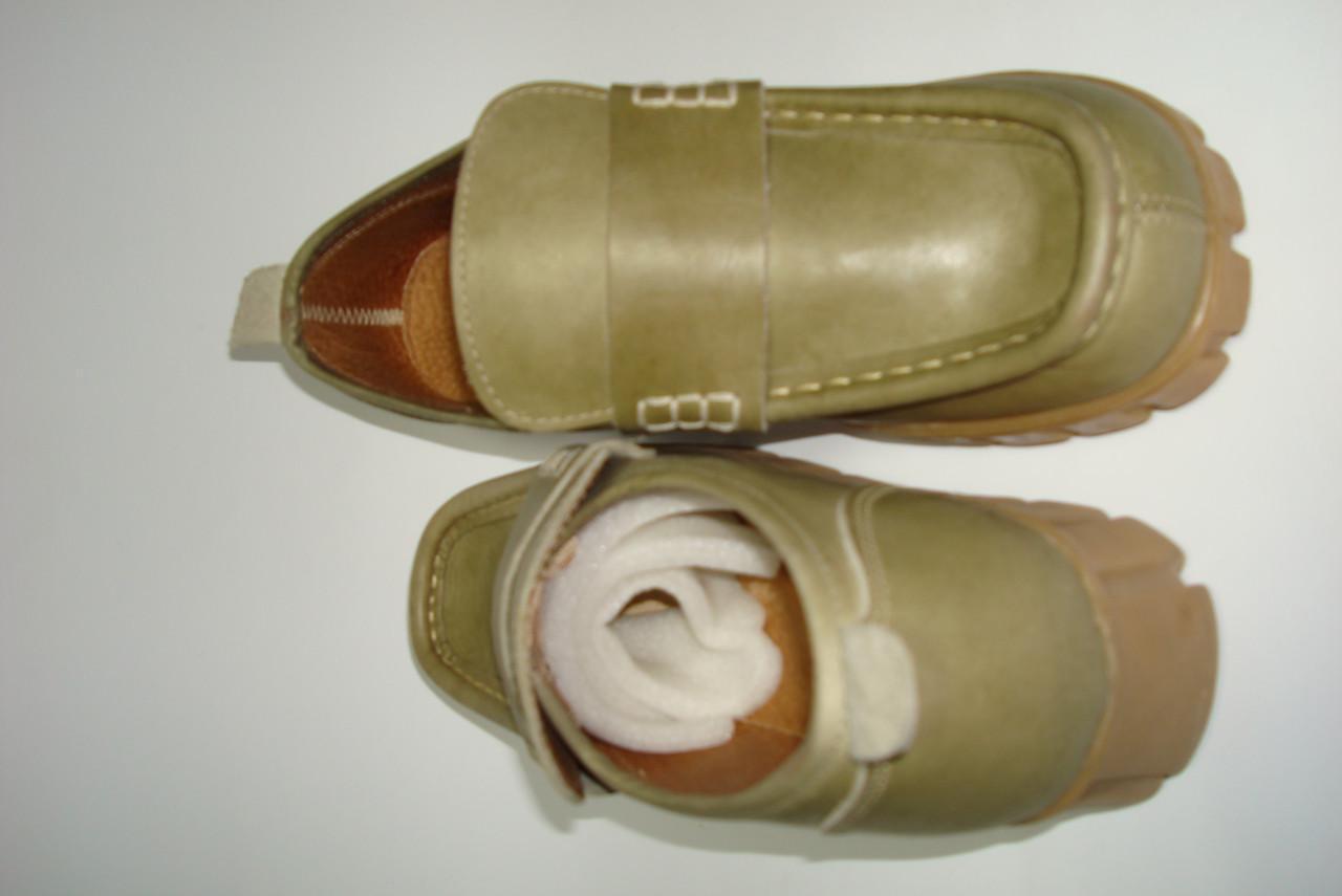 Мокасины кожаные женские р. 37 23,5 см Зеленый (2333679139) - фото 4 Мокасины кожаные женские р. 37 23,5 см Зеленый (2333679139) - фото 4