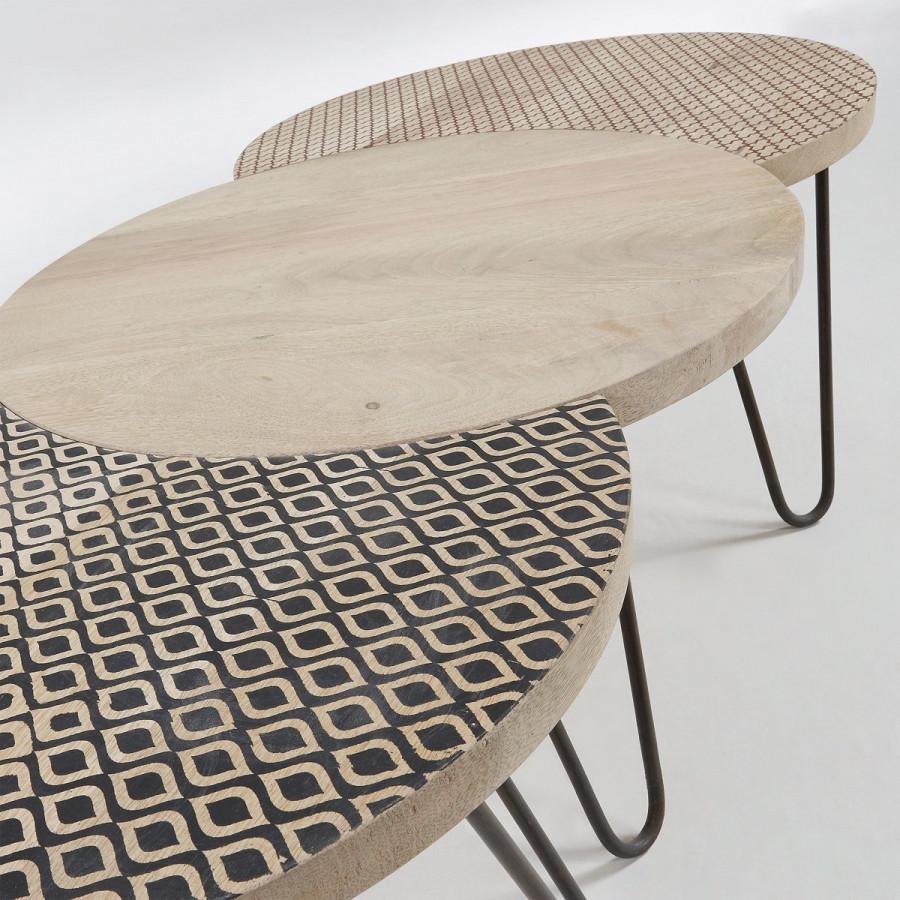 Набор кофейных столиков LaForma HOSS 3 шт. (AA0894M46) - фото 4 Набор кофейных столиков LaForma HOSS 3 шт. (AA0894M46) - фото 4