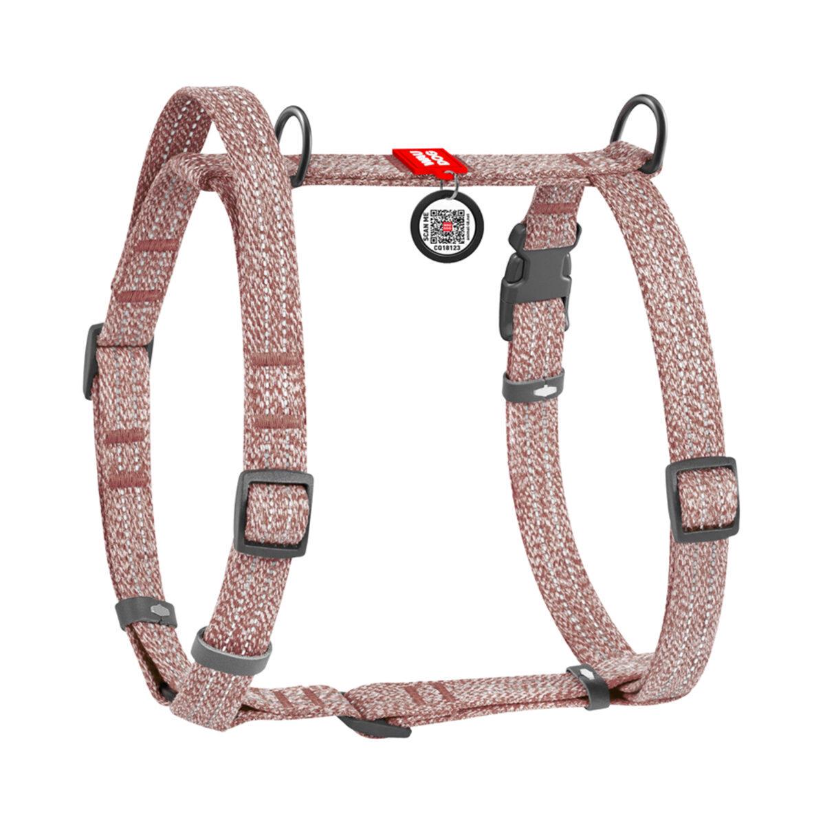 Шлея для собак анатомічна Waudog Re-cotton з QR-паспортом/світловідбивна L 25 мм х 60-85 см х 60-100 см Коричневий (25936 Col)